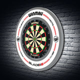 Winmau Pro-Line White Surround shown with the Triple Core Blade 6 board which is sold separately