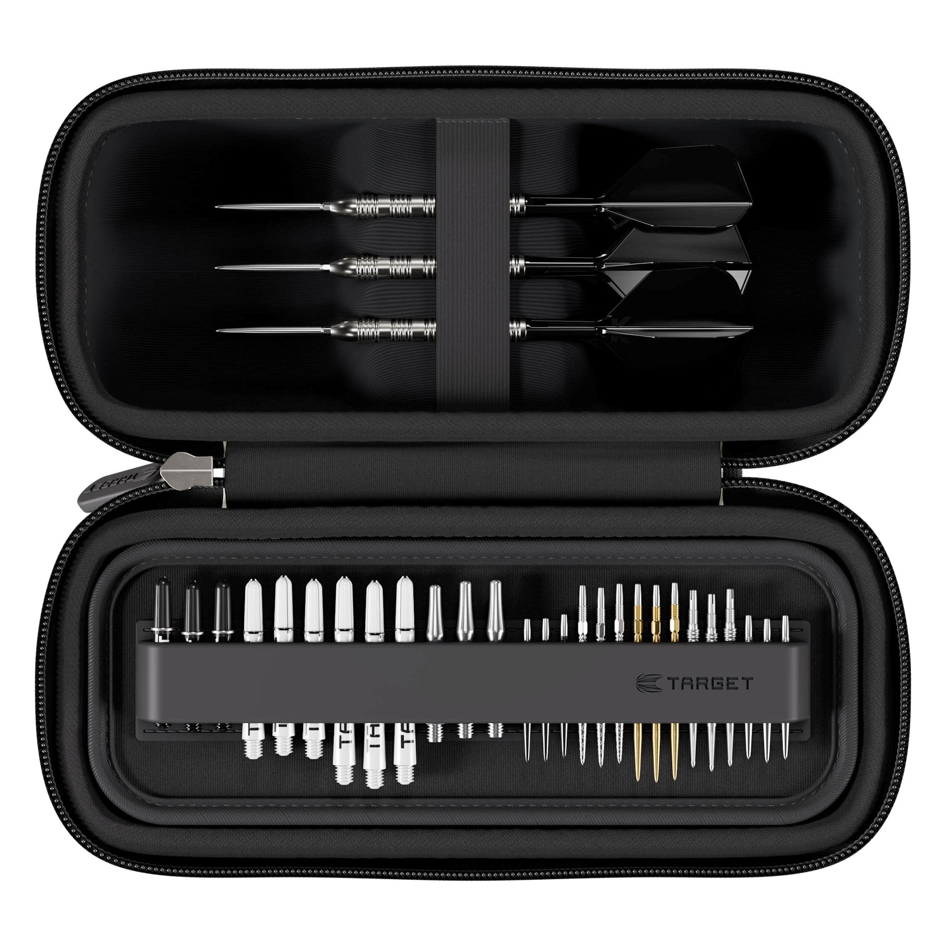 STAR WARS™ Storm Trooper BOA Wallet inside the case showing darts and accessories