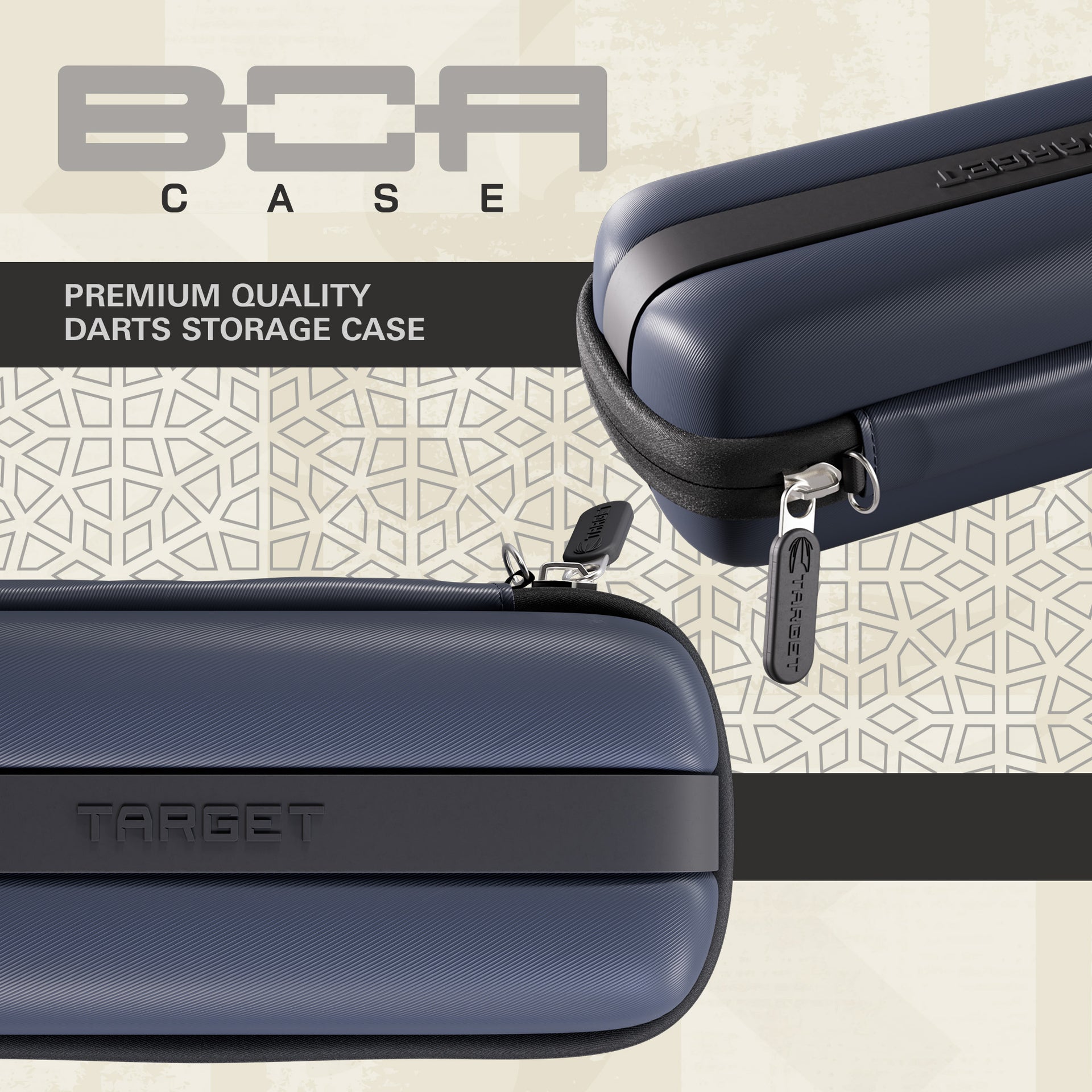 Target BOA Case Navy/Black storage case with 'Target' branding on a patterned background