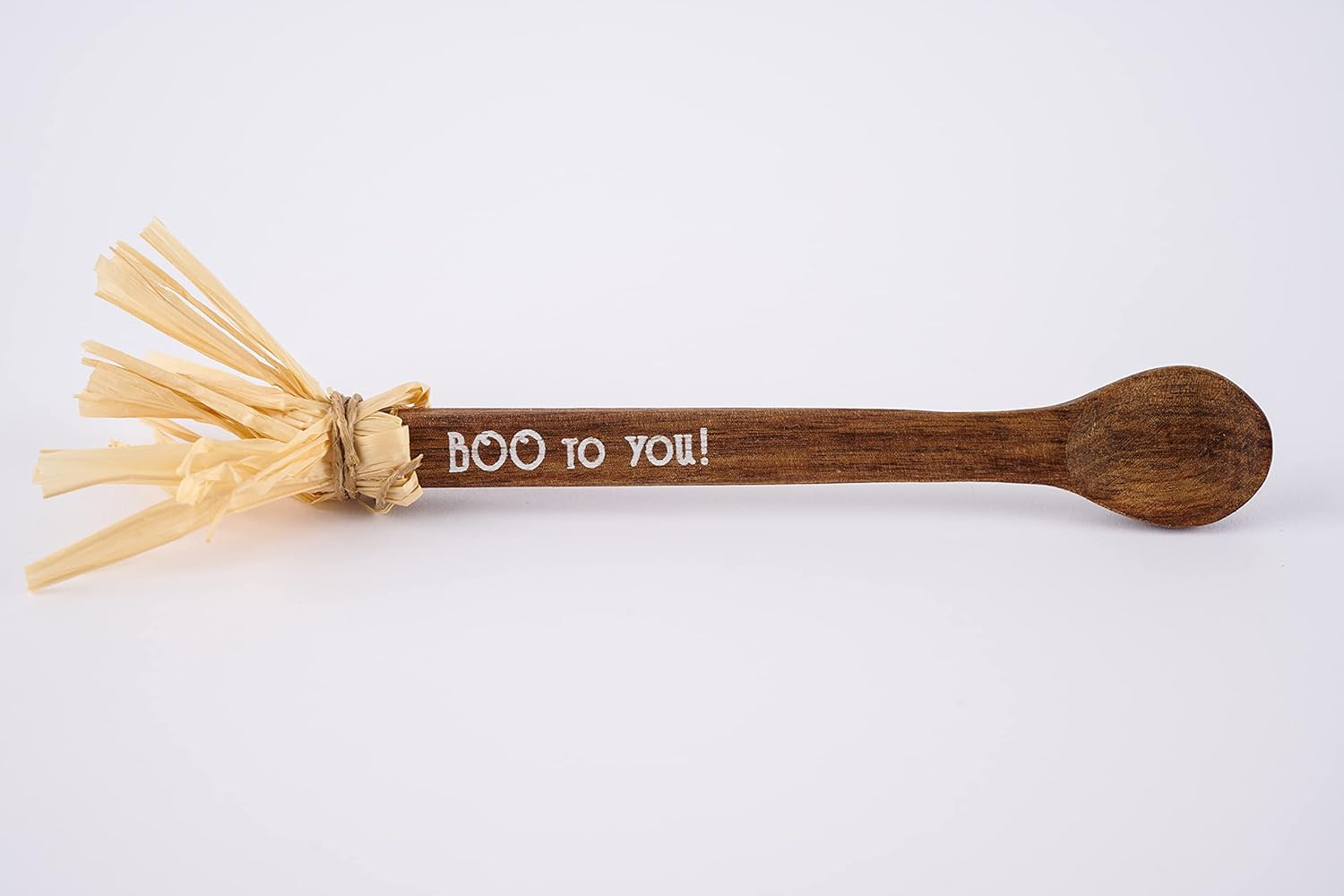 Mudpie 45500046 wood spoon with "Boo to You!" close up