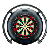 A Target Corona Vision 2 Light with a black outer ring and blue target surround  centered on a plain white background.