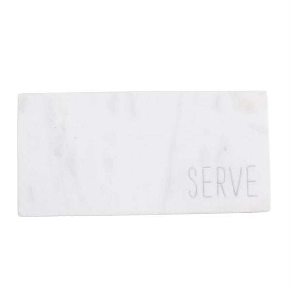 Prep & Serve Reversible Board marble serve side with engraved text perfect for bar cart