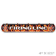 Throw line with "Firing Line" text and flames design, durable lexan material, 23 x 4 inches