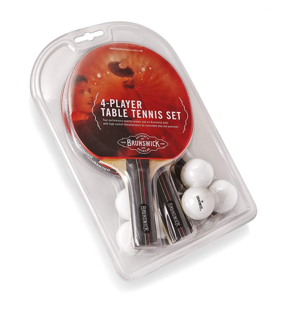 4 Player Brunswick Table Tennis Set packaging
