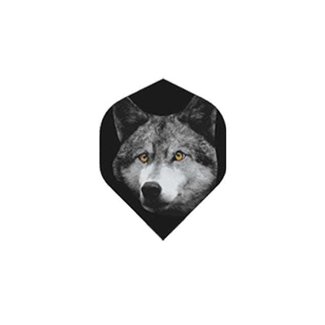 Holographic dart flight with 3D wolf design and heat seal finish