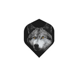 Holographic dart flight with 3D wolf design and heat seal finish