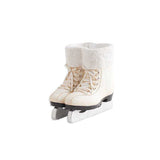 White Resin Pair of Ice Skates w/Glittered Lining