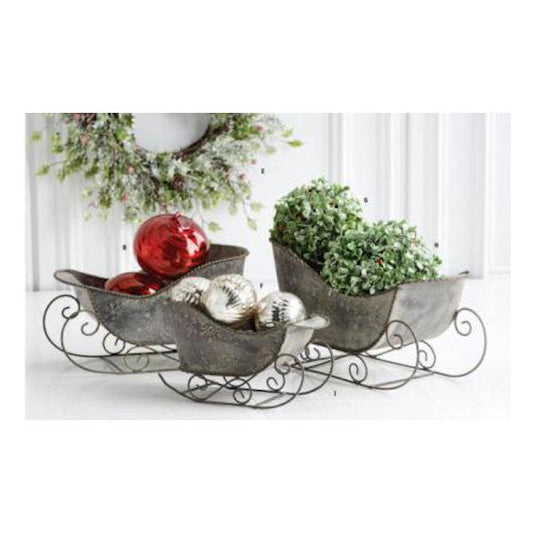 Set of 3 Metal Nesting Sleighs