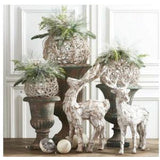 Whitewashed Bark Reindeer Set of 2