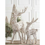 Whitewashed Bark Reindeer Set of 2