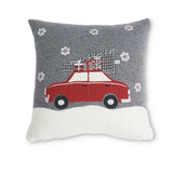 Grey Pillow with Red Car