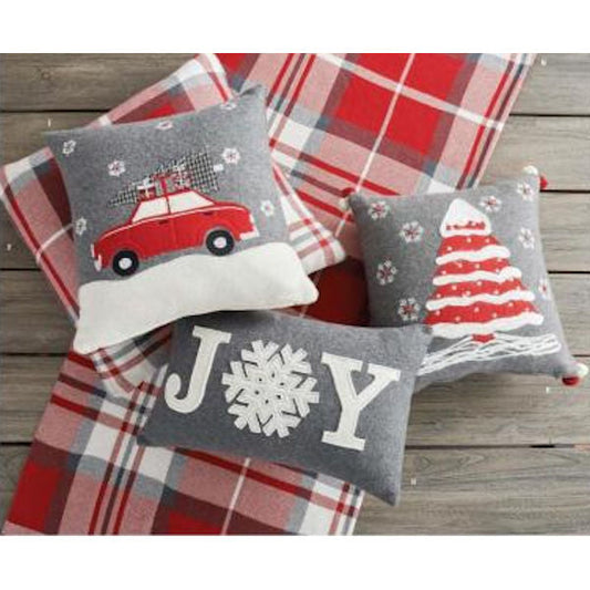 Assorted Red, Grey & Cream Pillows