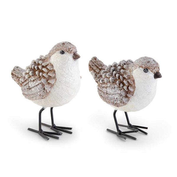 Pinecone Standing Birds (set of 2)