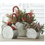 Set of 3 Galvanized Nesting Ornament Containers