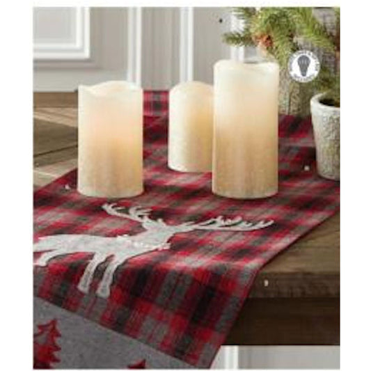Red & Grey Tartan Plaid Table Runner