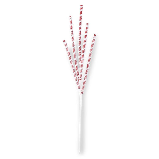 24" Glittered White & Red Spiral Spike Spray