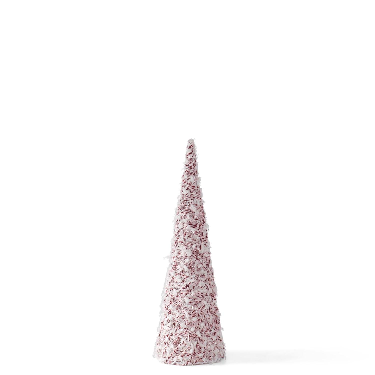 23.75" Glittered White & Red Twine Tree