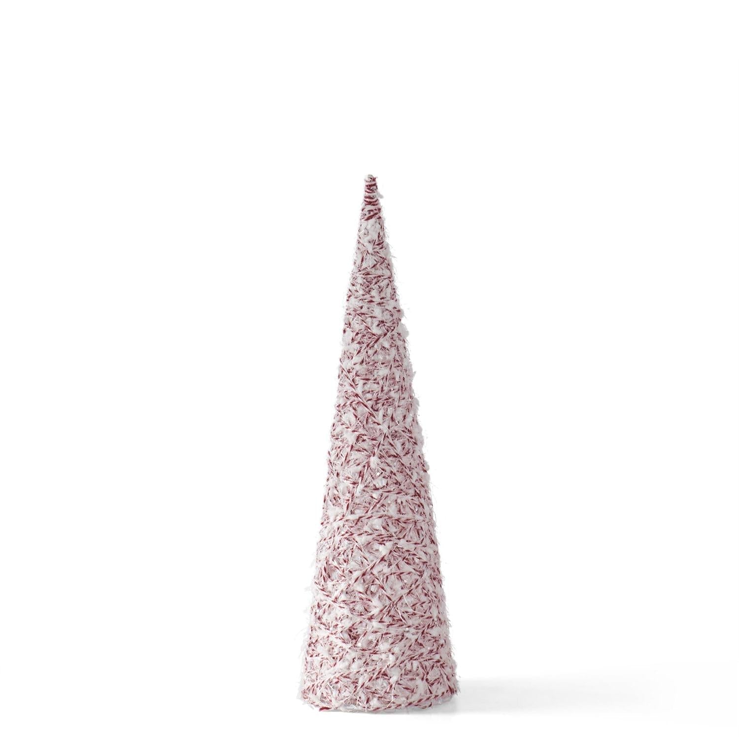 23.75" Glittered White & Red Twine Tree