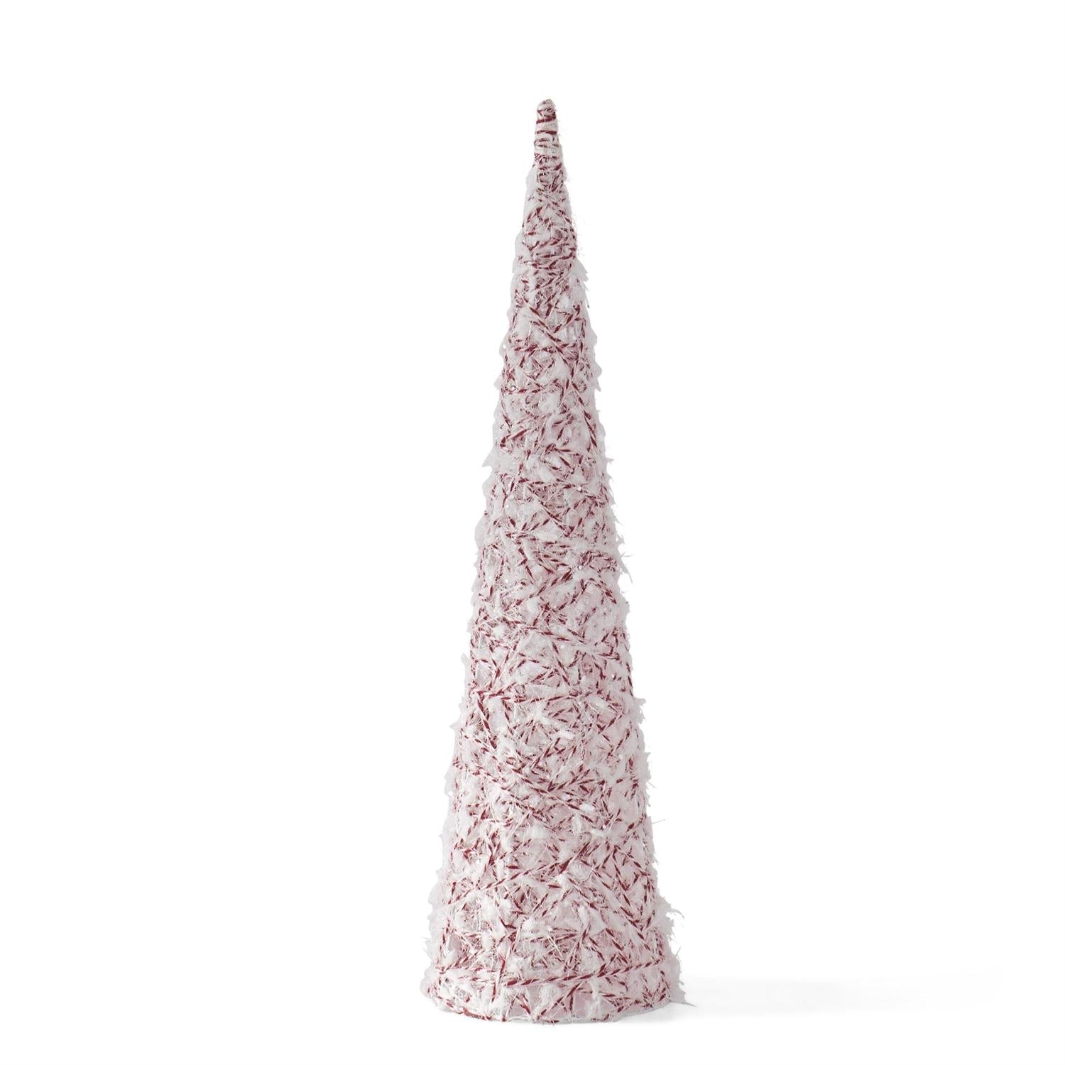 23.75" Glittered White & Red Twine Trees (Set of 3)