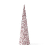 23.75" Glittered White & Red Twine Trees (Set of 3)