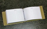 open double heart silver guest book with lined pages for wedding messages