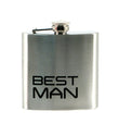 stainless steel 6 oz flask engraved with Best Man text stylish gift flask