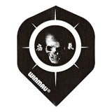 Rhino Flights extra thick black dart flight with skull design and white target markings