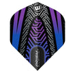 Prism Alpha Standard Flights dart flight with purple and blue geometric design and durable translucent material