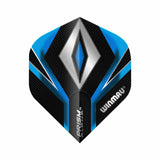 Blue and black Prism Alpha Standard Flights dart flight with translucent durable material and tactile grip surface