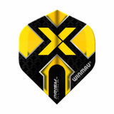 Prism Alpha Standard Flights black and yellow ultra-durable dart flights with tactile grip and translucent design