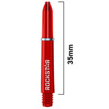 Joe Cullen Rockstar red nylon dart shaft with Rockstar logo and 35mm length