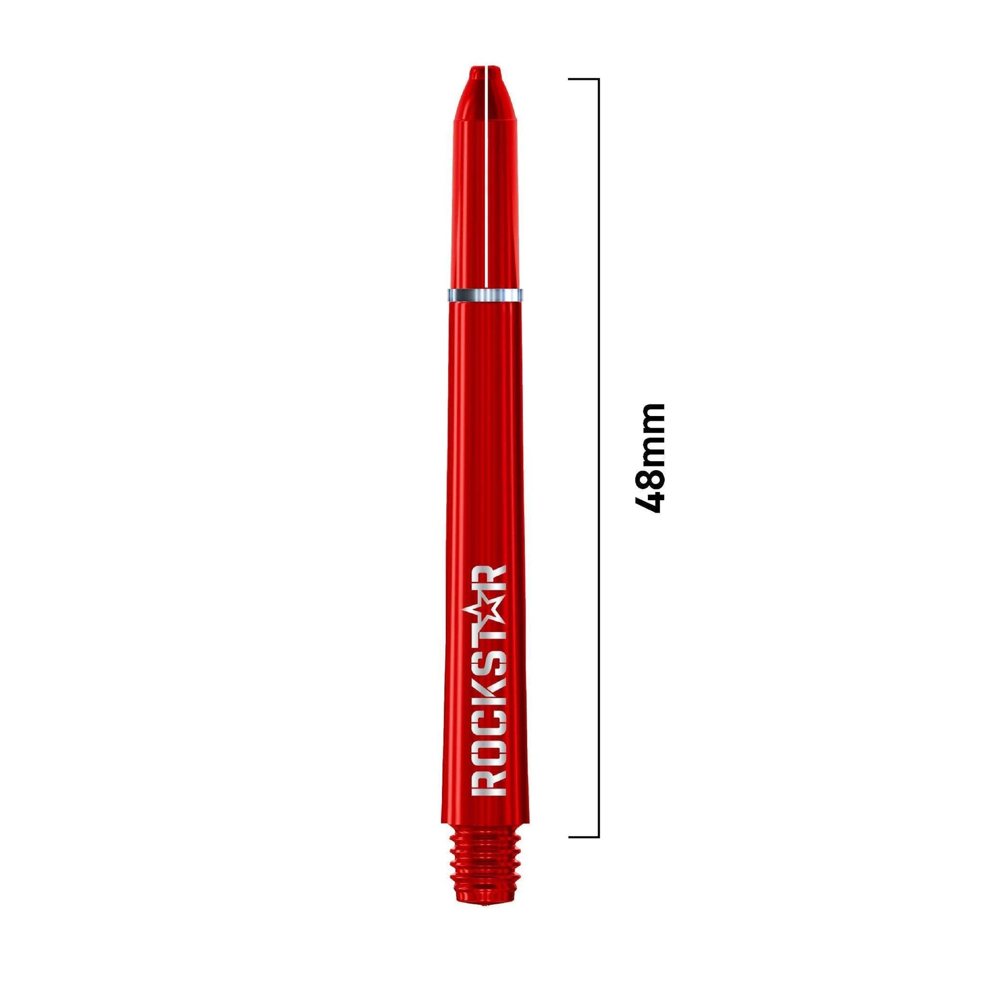 Joe Cullen Rockstar red nylon dart shaft with aluminium tip and 48mm length