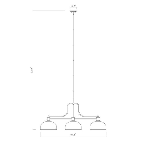 Melange Matte Black 3 Shade Light measurements