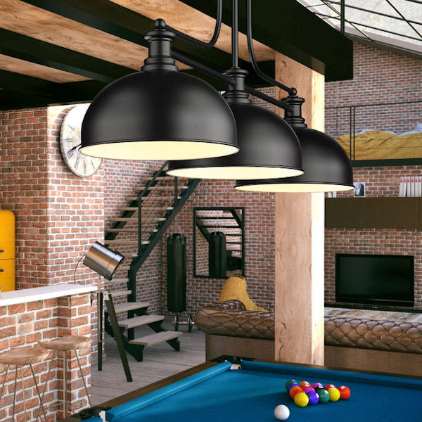 Melange Matte Black 3 Shade Light room