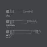 Heli Ti Black Shafts lengths