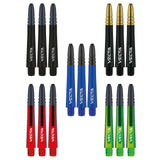 Set of Vecta shafts with black, blue, red, and green shafts on a white background