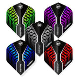 Set of Winmau Prism dart flights in various colors on a white background