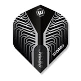 Black and silver dart flight with Winmau branding on a white background