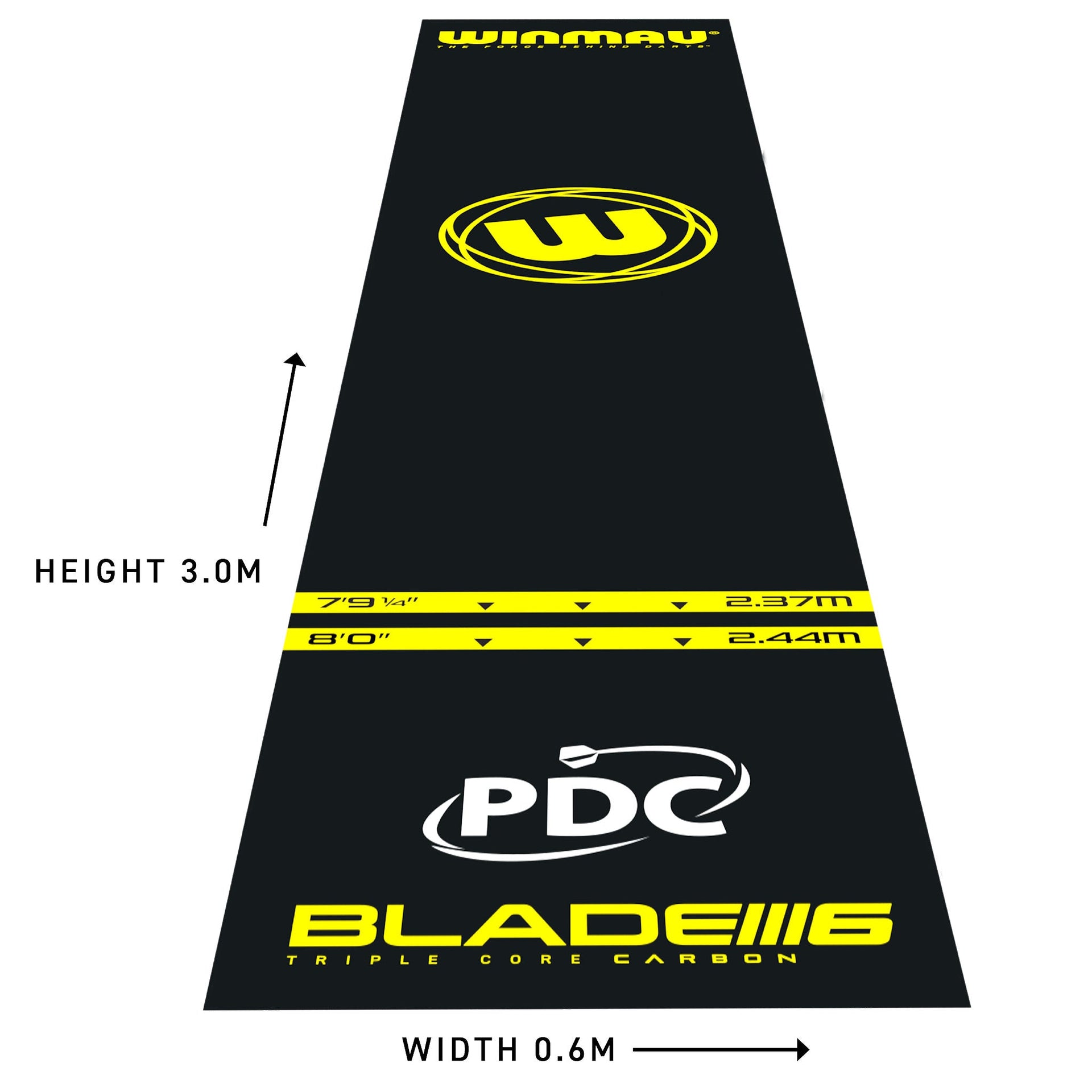 Winmau Pro-Zone Essential PVC dart mat with official tournament oche markings for home and club use