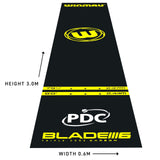 Winmau Pro-Zone Essential PVC dart mat with official tournament oche markings for home and club use