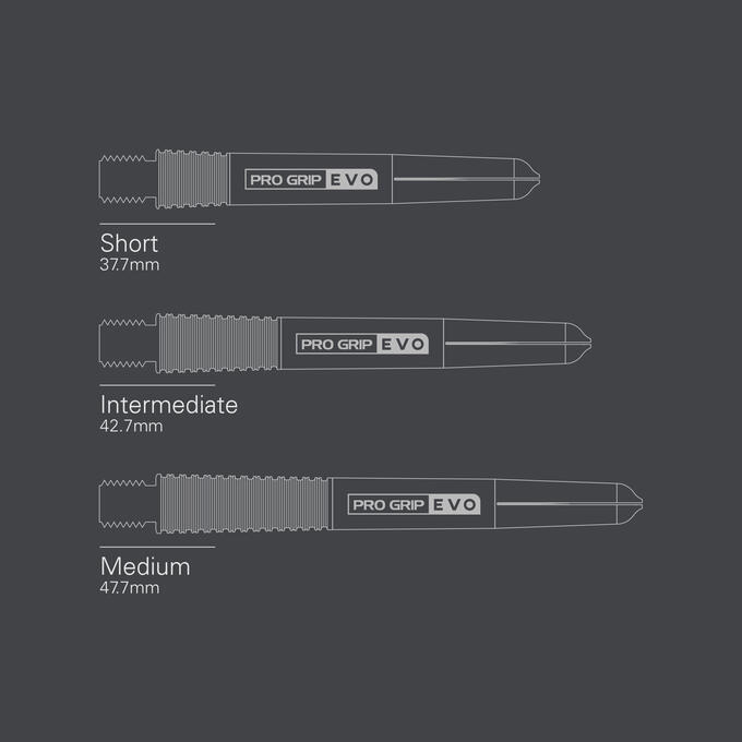 Pro Grip EVO Aluminium, Nylon Shafts lengths