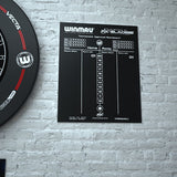 Double-sided Scoreboard by Winmau chalkboard side in room setting