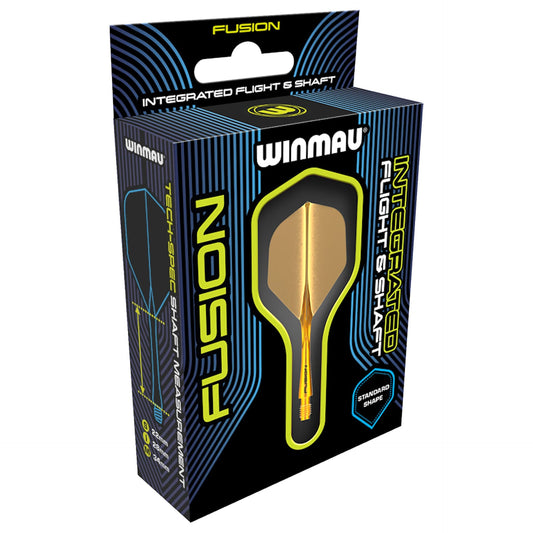 Fusion Flight & Shaft System orange integrated sports performance dart flights and shafts with 90 degree wing design for consistent trajectory and durability