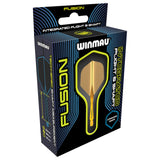 Fusion Flight & Shaft System orange integrated sports performance dart flights and shafts with 90 degree wing design for consistent trajectory and durability