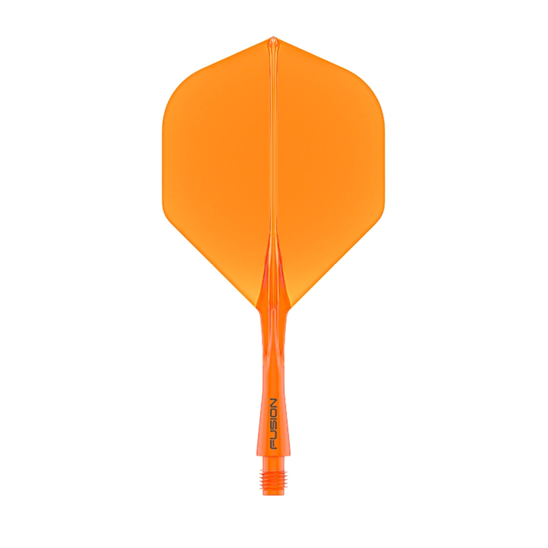Fusion Flight & Shaft System orange integrated dart flights with 90 degree wing design and durable polymers