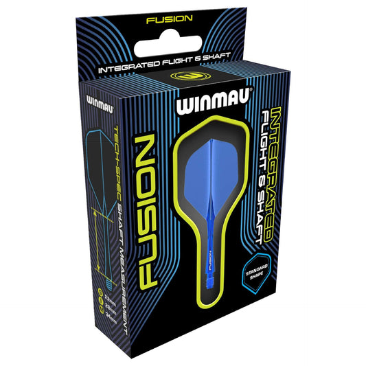 Fusion Flight & Shaft System Azure Blue with 90 degree wing design for durable sports performance