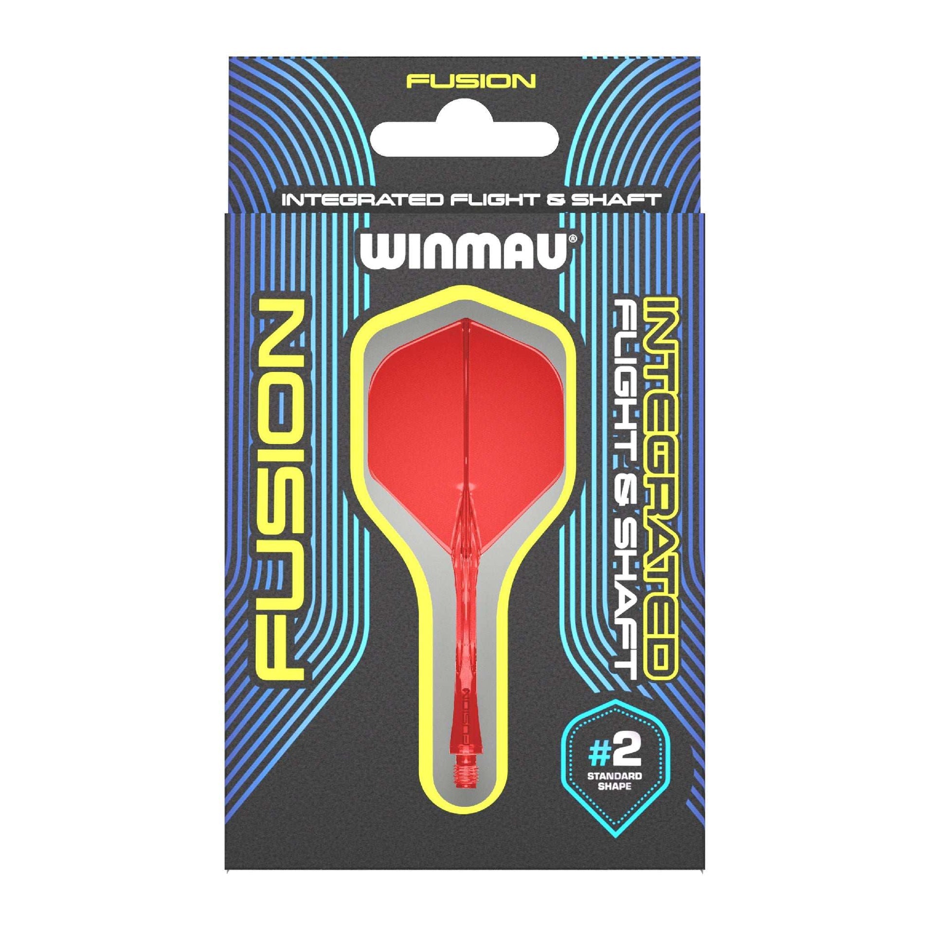 Fusion Flight & Shaft System red with 90 degree wing design for durable sports performance