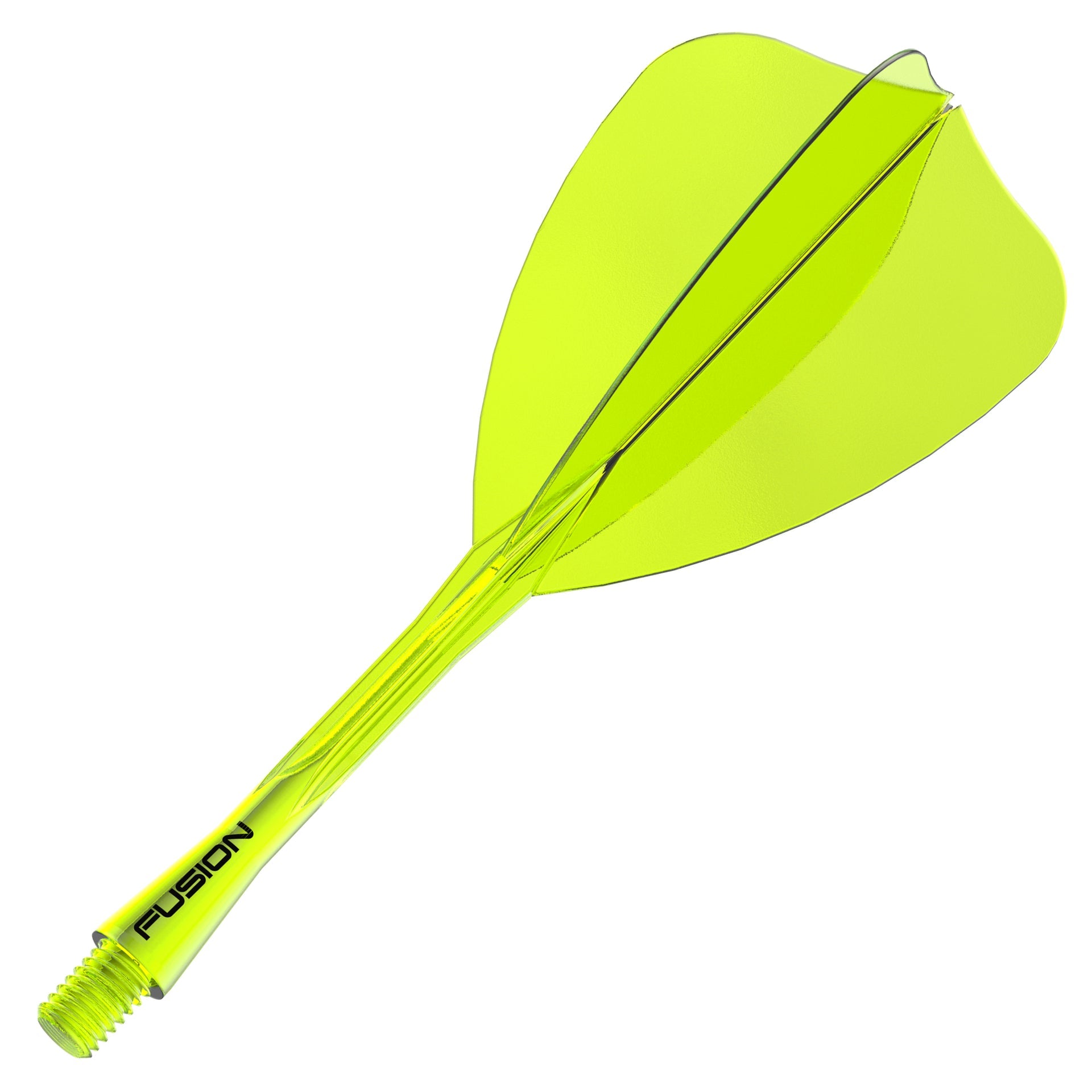 Yellow FUSION ARROWHEAD FLIGHT on a white background