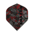 Amazon Flights extra tough poly dart flight with red and gray camouflage design and black Amazon logo