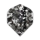 Amazon Flights thick poly dart flight with black and gray camouflage design